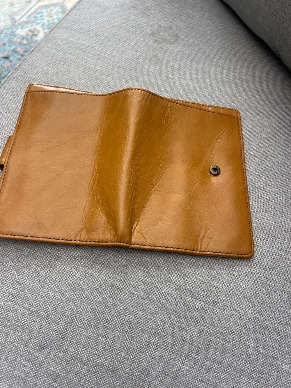 HOBO Cognac Leather Snap Wallet - Picture 5 of 7